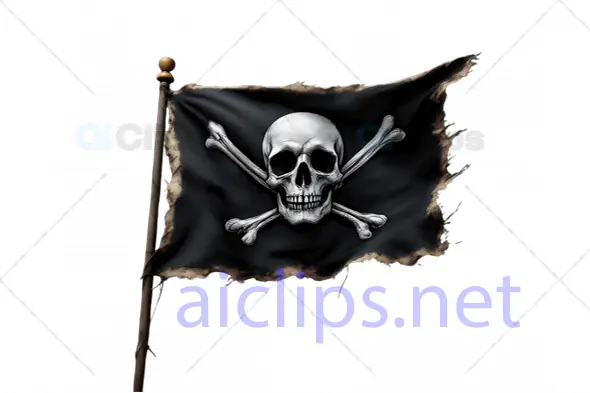 Tattered Pirate Flag 3D Model