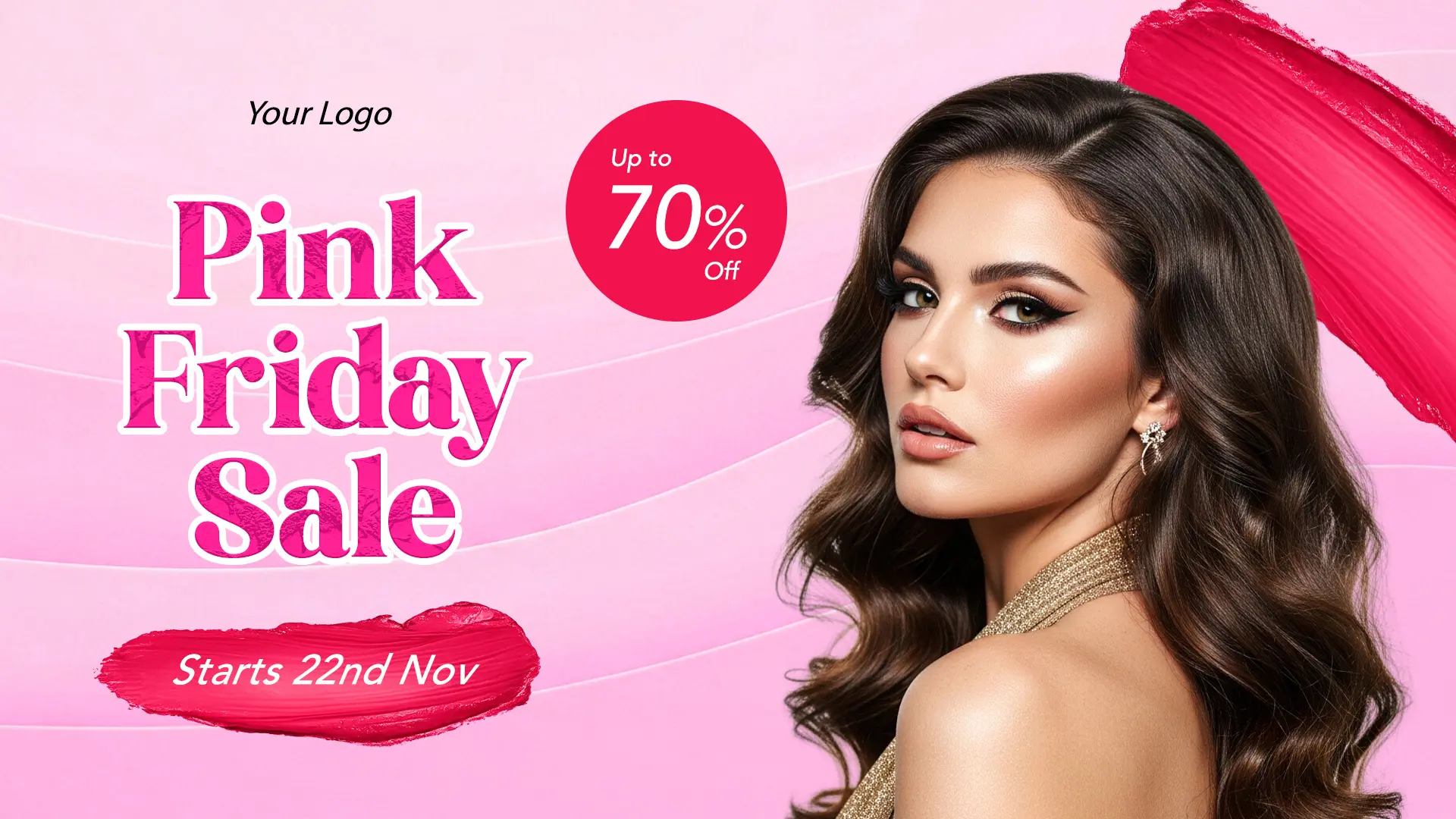 Chic Pink Friday Cosmetics Sale Template