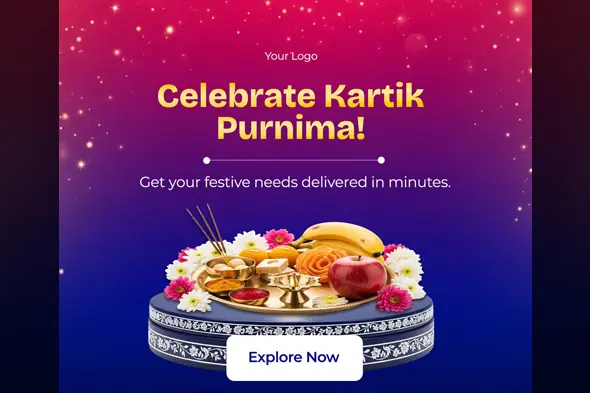 Kartik Purnima Delivery Service Banner Template
