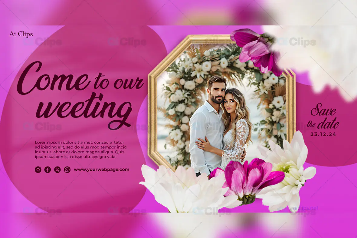 Wedding Invitation PSD Template