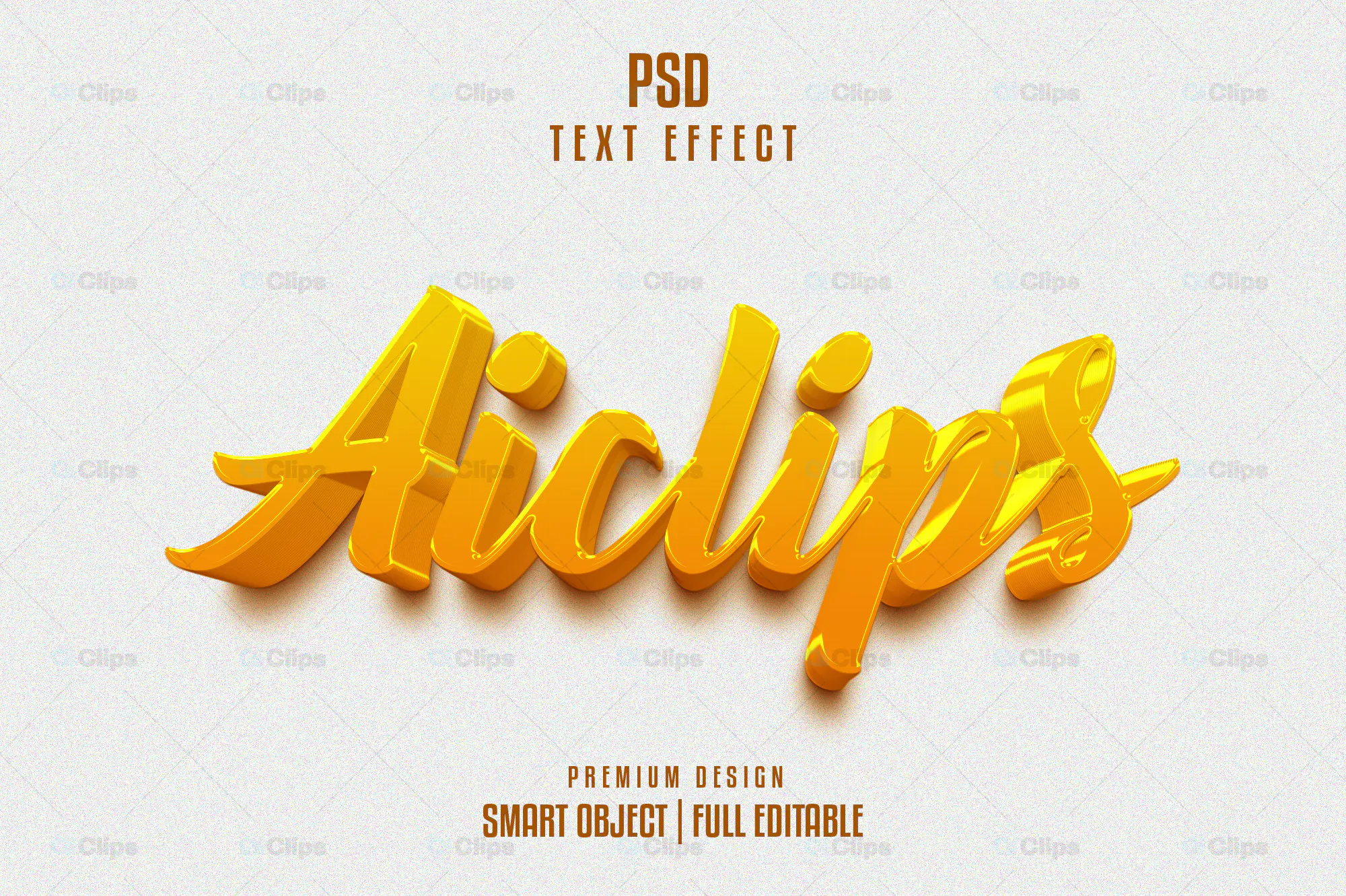 Elegant Golden Script Text Effect PSD