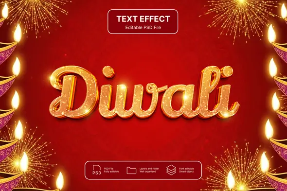 Radiant Diwali Gold Text Style