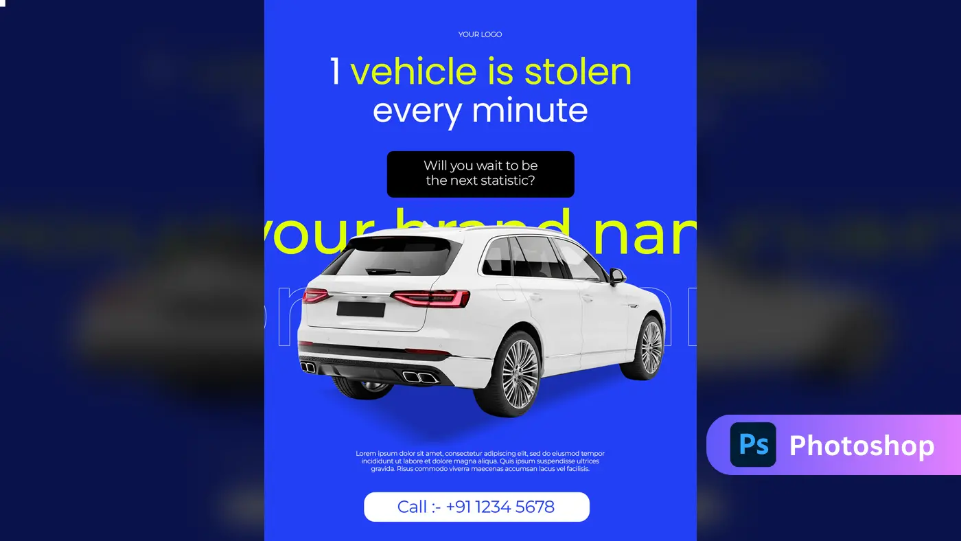 Car Security & GPS Tracker Ad Template