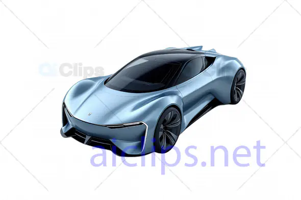 Sleek Blue Futuristic Sports Car - 3D Model