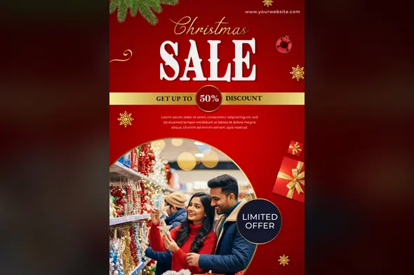 Luxury Christmas Sale Promotion Template