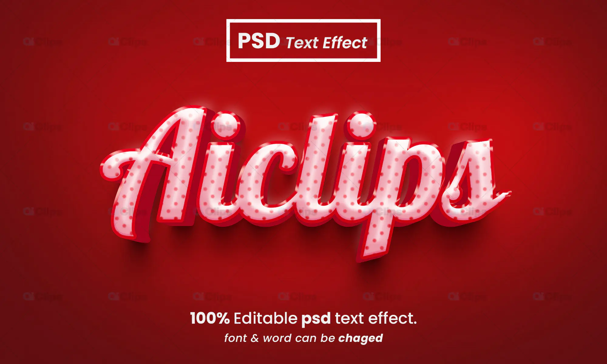 Polka Dot Text Effect PSD