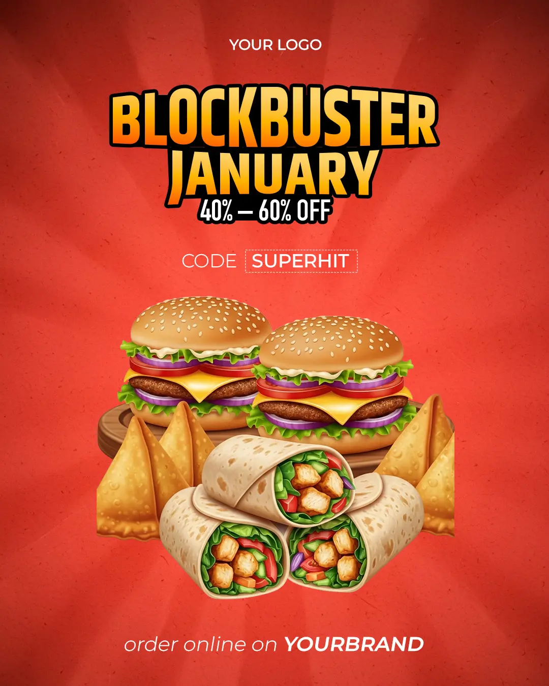 Blockbuster Food Deal Social Media Template
