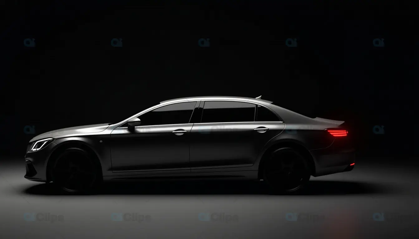 Sleek Luxury Car in Dramatic Lighting