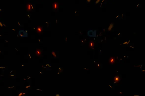Fiery Sparks Flying Toward Camera – Dynamic Particle Motion