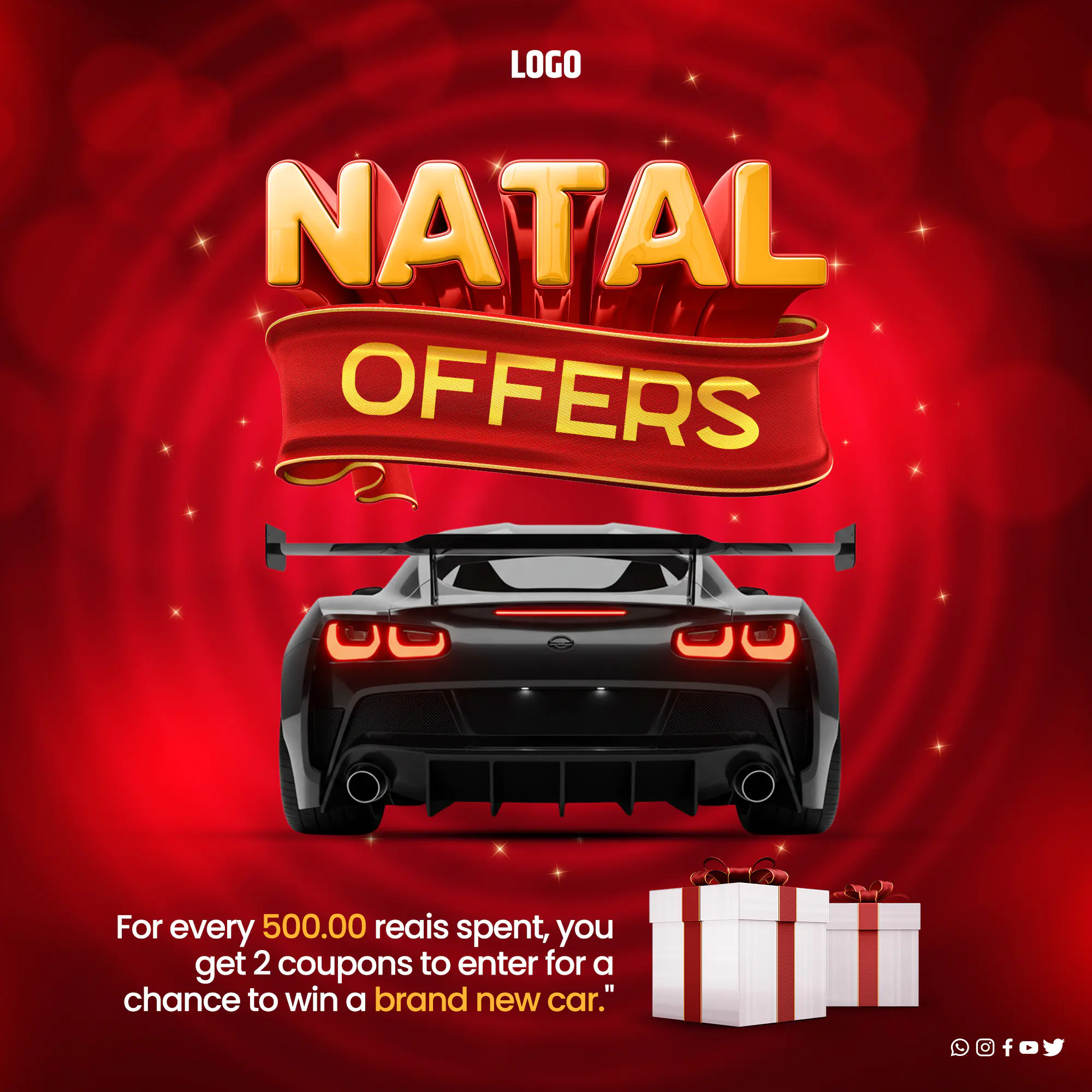 Christmas Car Giveaway Promotion Template
