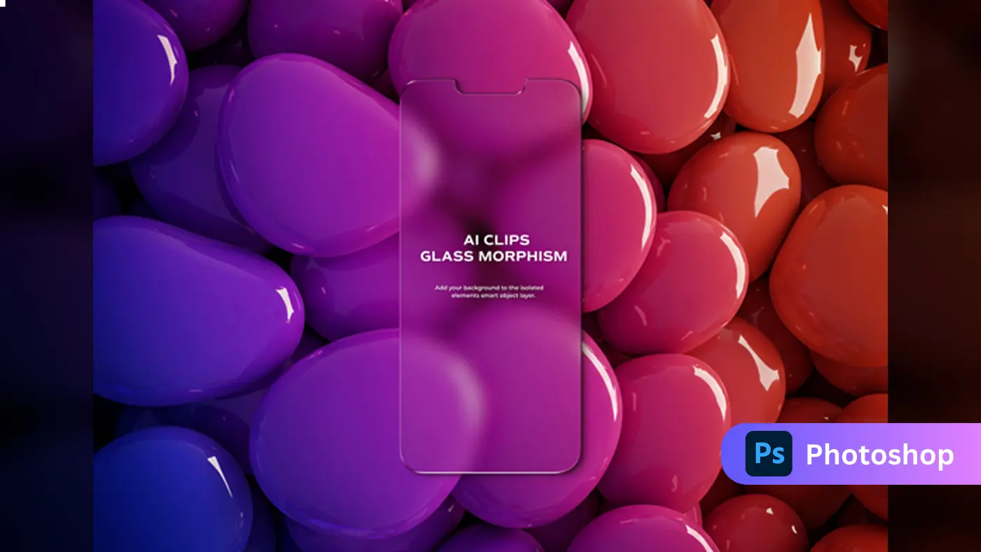 Smartphone Glass Morphism Mockup