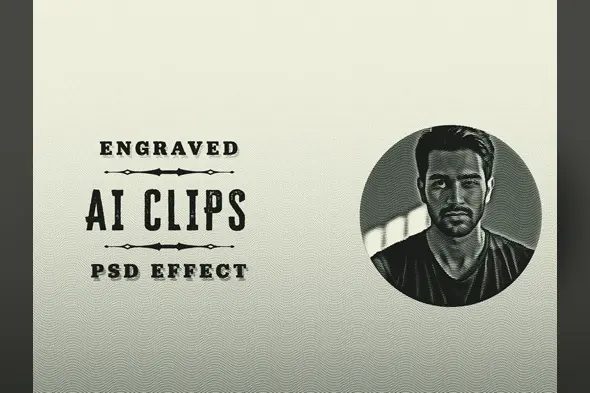 Halftone Style Engraved Portrait Effect