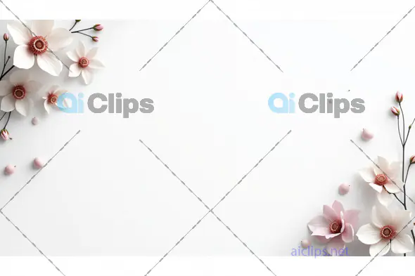 Elegant Floral Border with Soft Pink and White Flowers