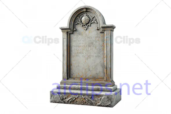Ancient Stone Gravestone 3D Model - Detailed Memorial Headstone