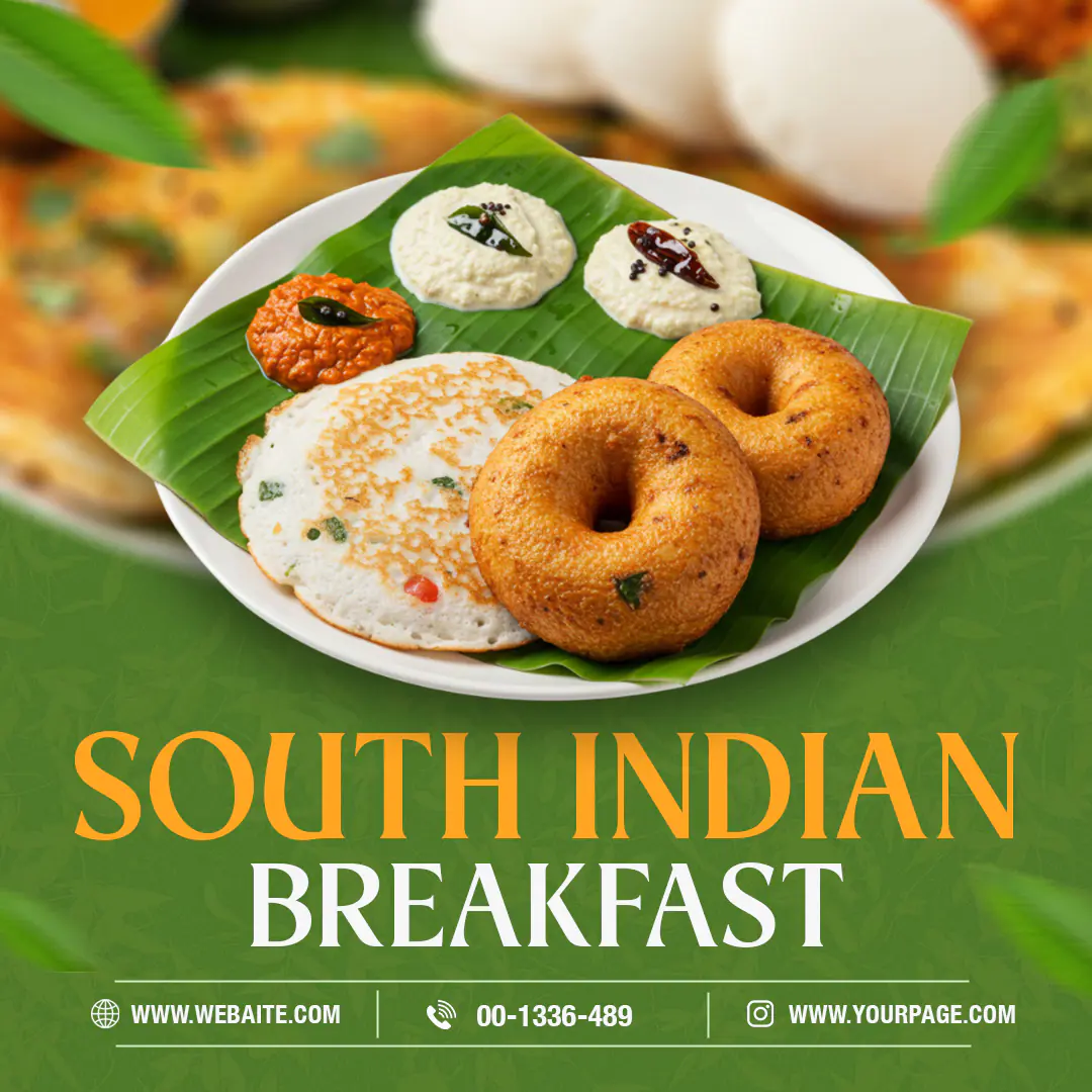 South Indian Breakfast Template Perfect for Restaurant Promotions