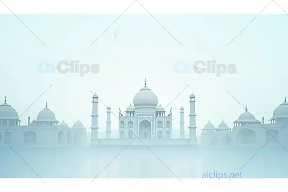 Minimalistic Taj Mahal in Mist