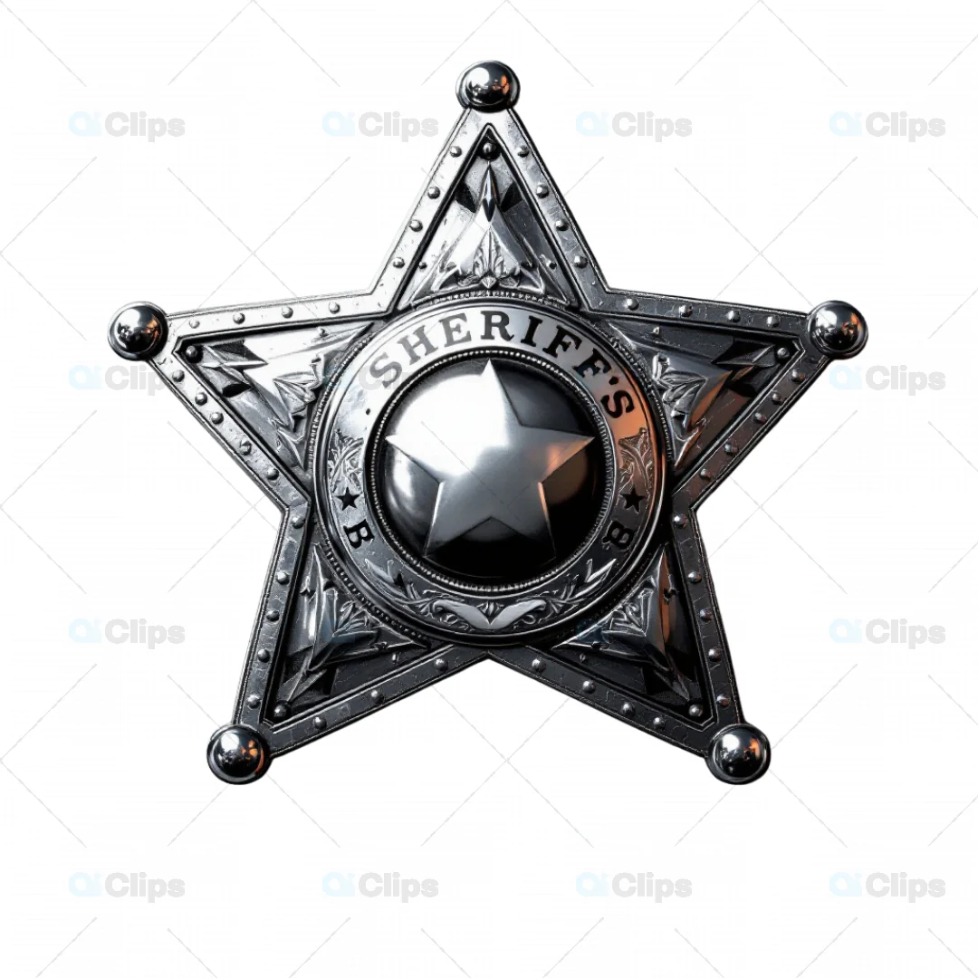 3D Sheriff Badge Icon - Western Style