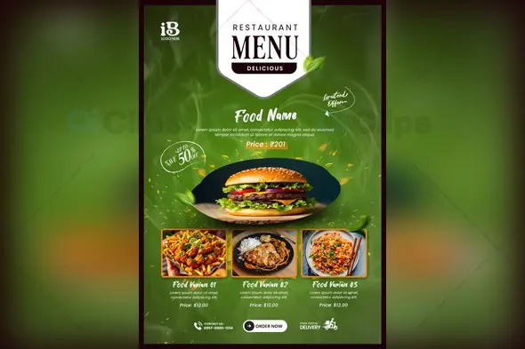 New Modern Restaurant Menu PSD Template