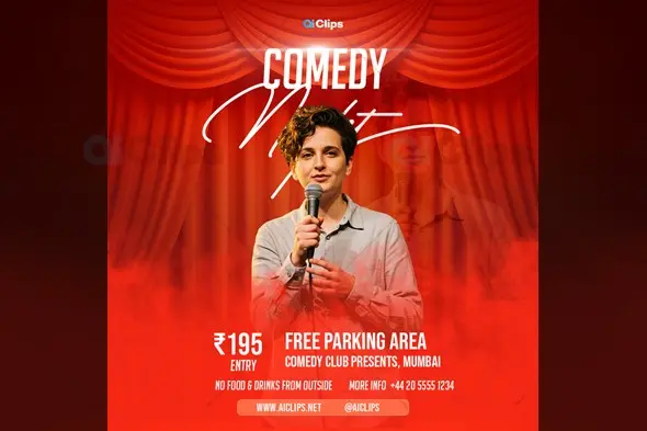 Comedy Night Stand-up Performance Promotional Template