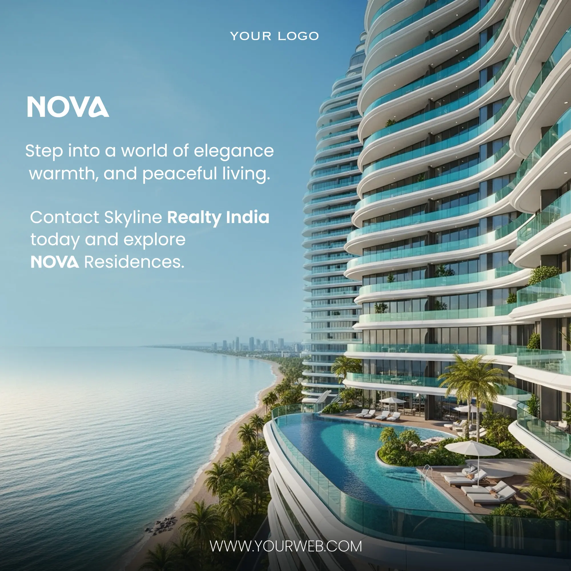 Modern Oceanfront Residence Marketing Template