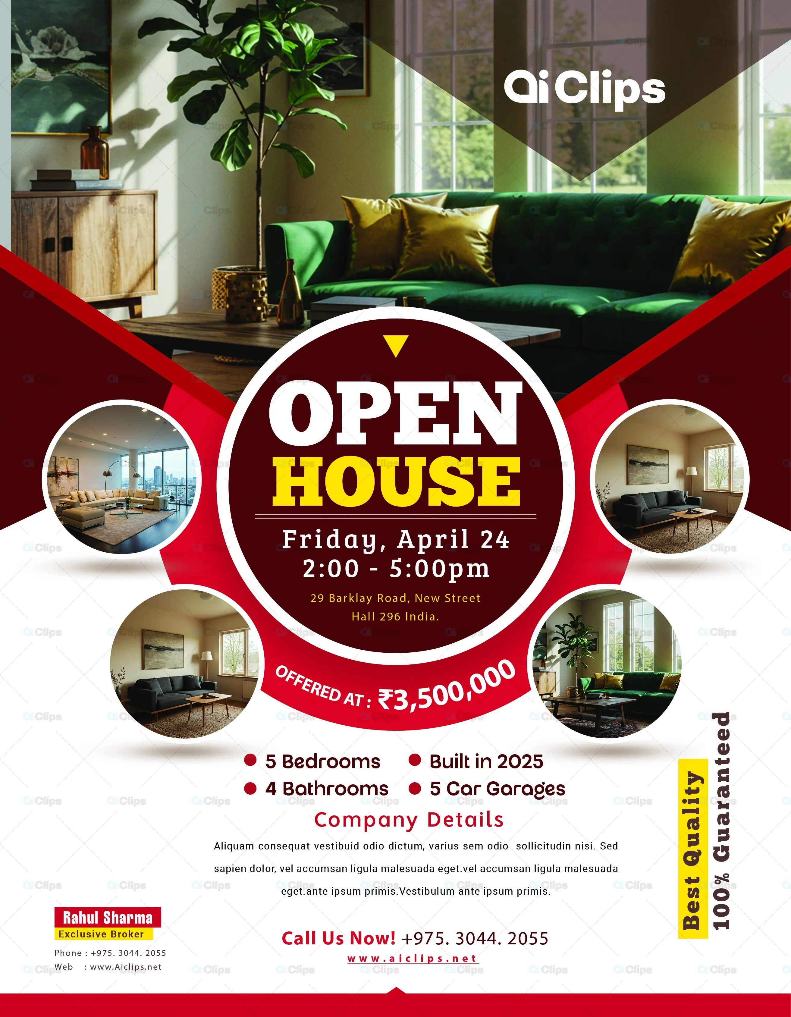 Modern Open House Real Estate Promotional Template