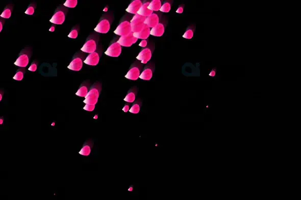 Falling Pink Hearts Overlay on Black Background