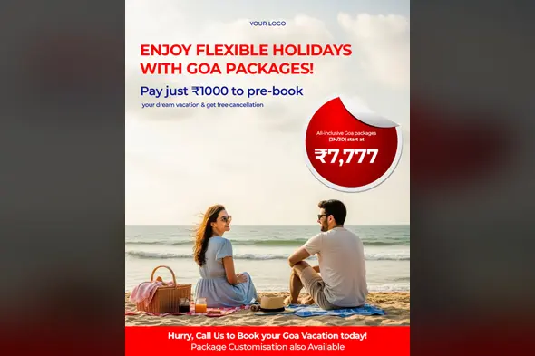 Romantic Goa Holiday Package Ad Template