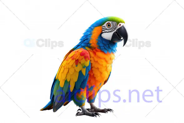 Colorful Tropical Macaw Parrot 3D Model