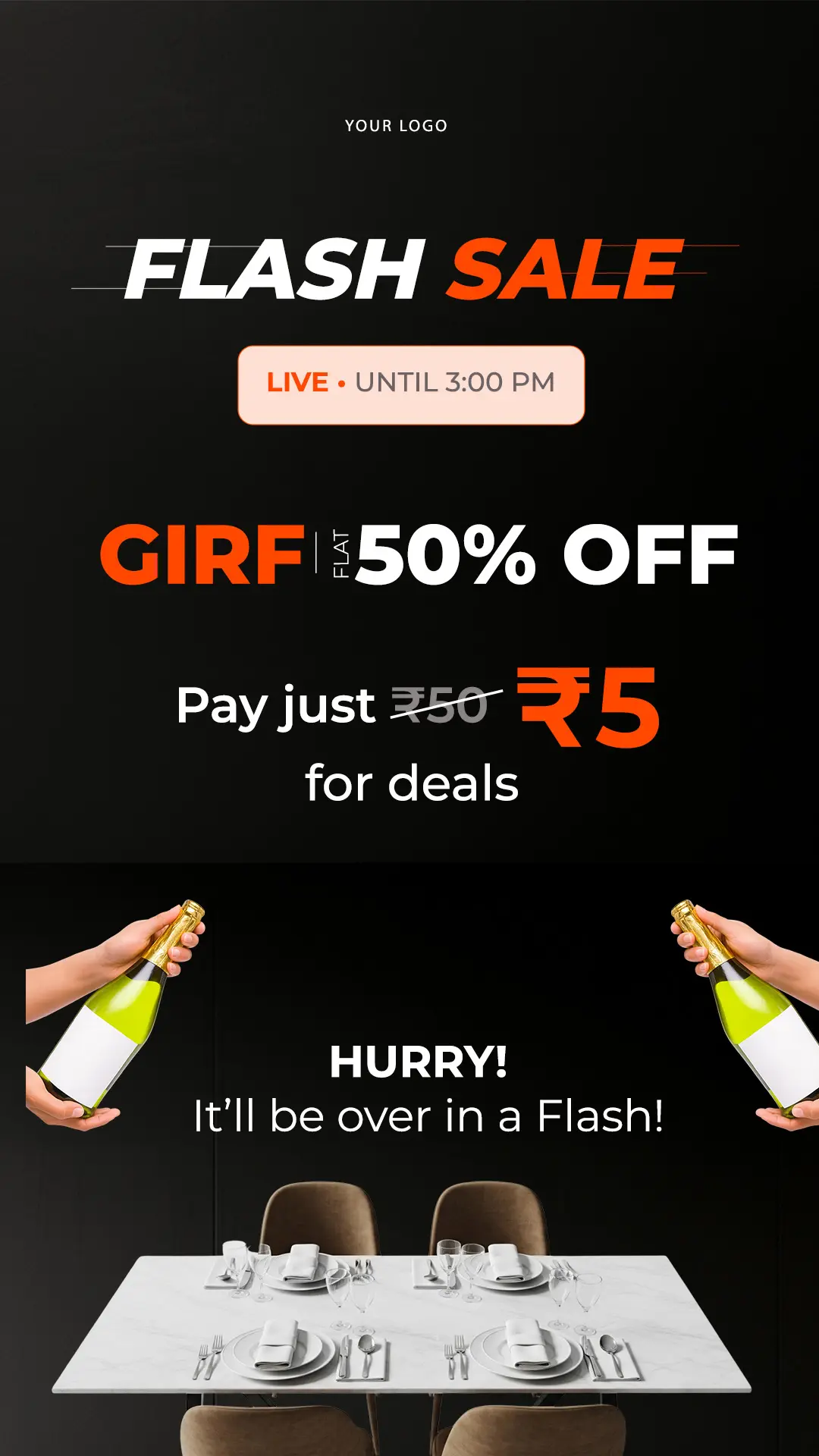 Premium Restaurant Flash Sale Template