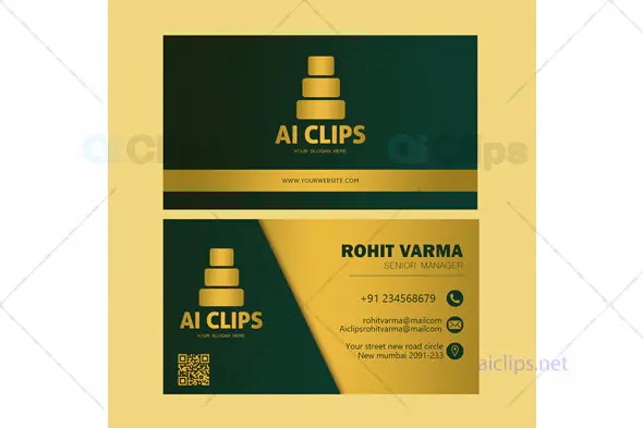 Luxury Gold Green Card PSD Template