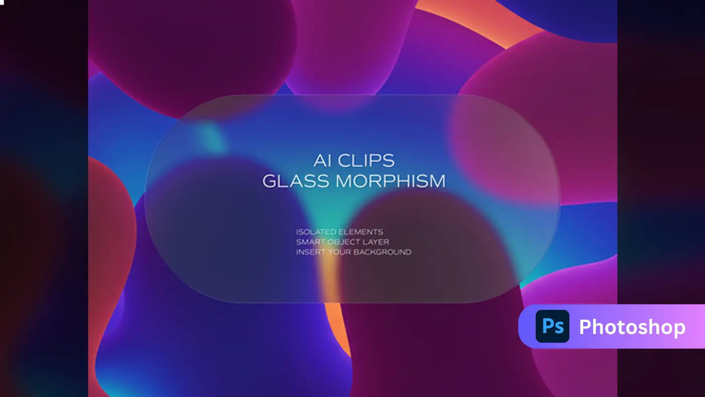 Glass Morphism Blobs UI Mockup