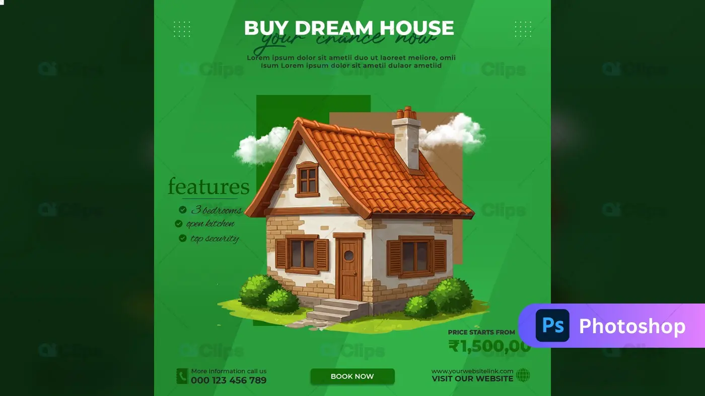Cottage Style Dream House Real Estate Social Media Template