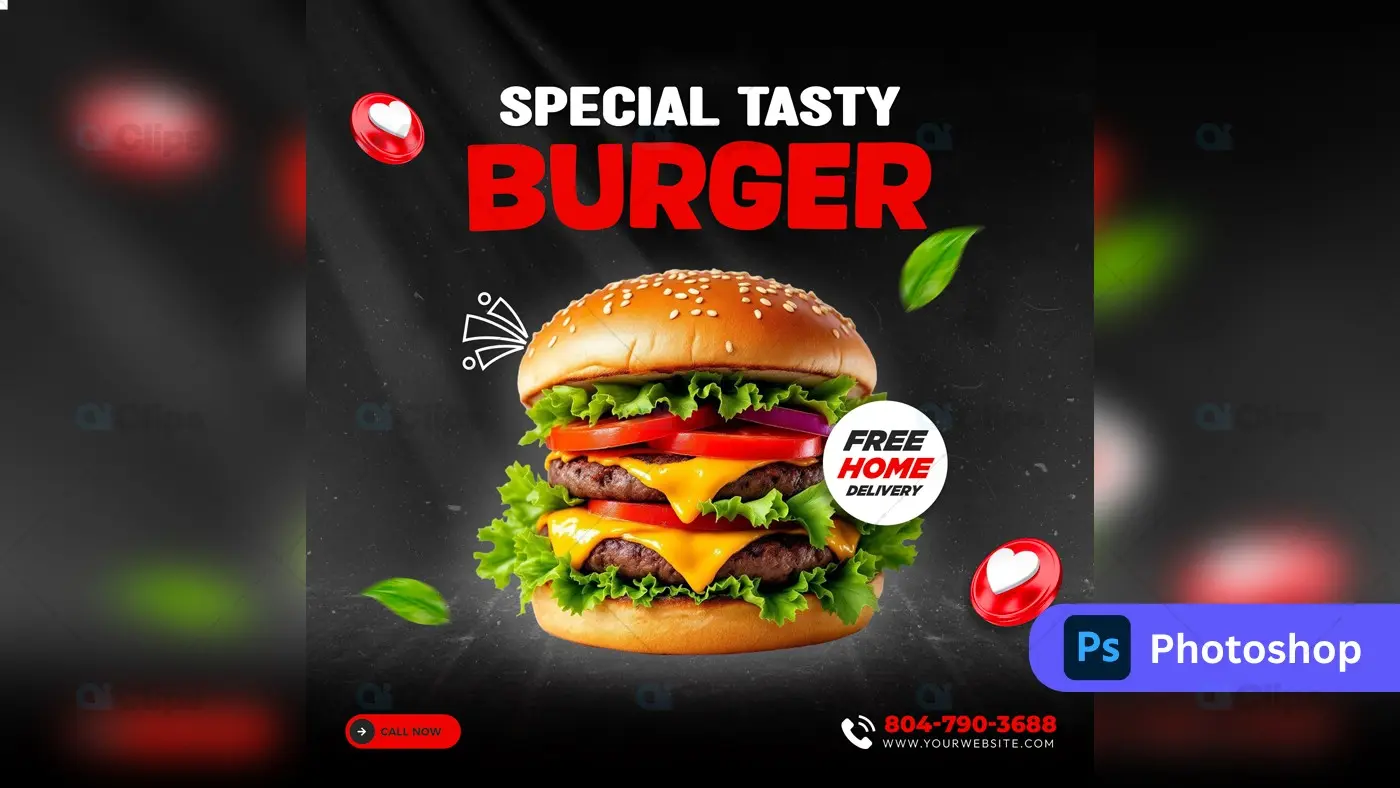 Special Tasty Burger Ad PSD