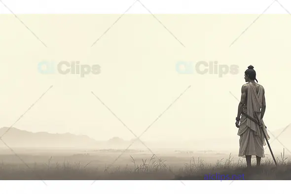 Warrior Overlooking a Vast Horizon