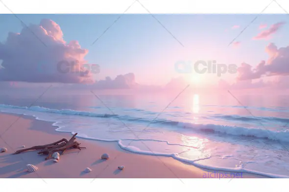 Serene Sunrise Over a Peaceful Beach