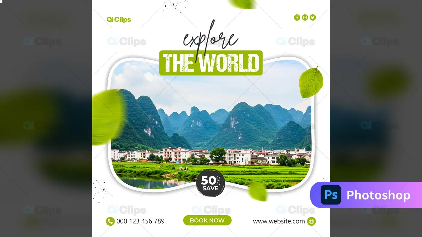 Mountain Village Travel Social Media Template