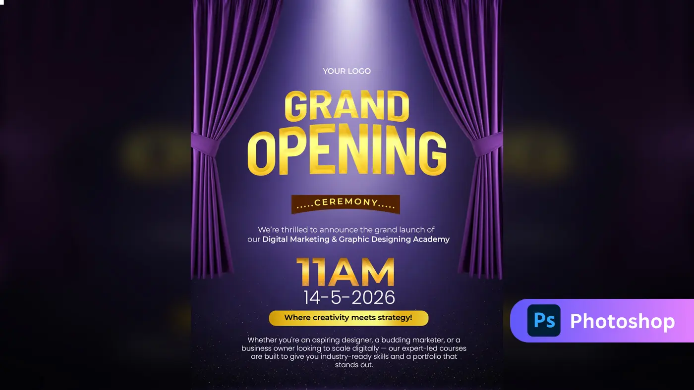 Elegant Academy Launch Announcement Template
