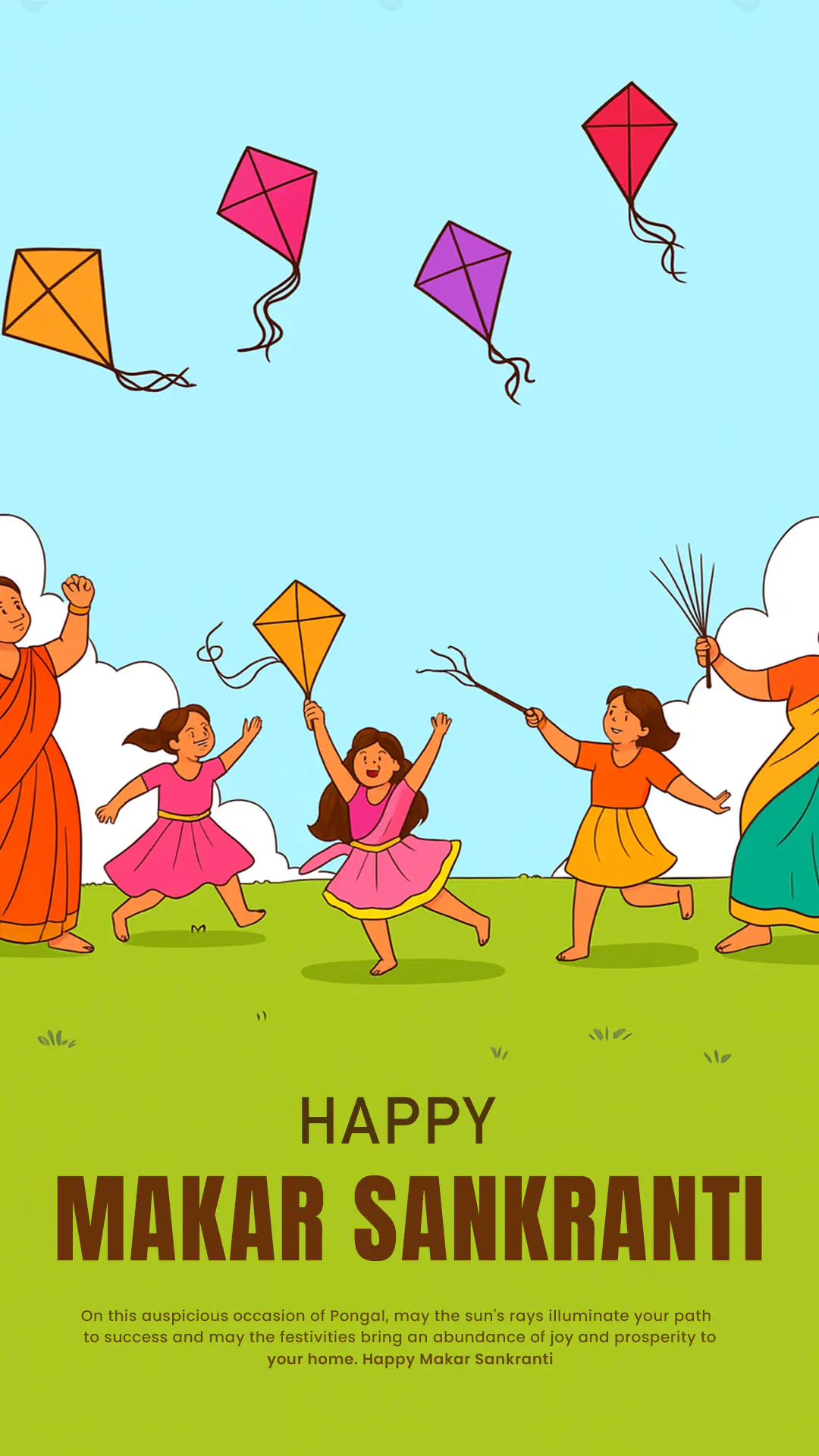 Enhanced Makar Sankranti Festival Illustration Template