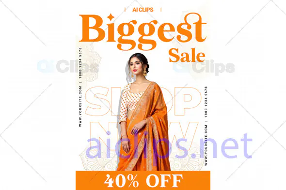Ethnic Wear Biggest Sale PSD Template