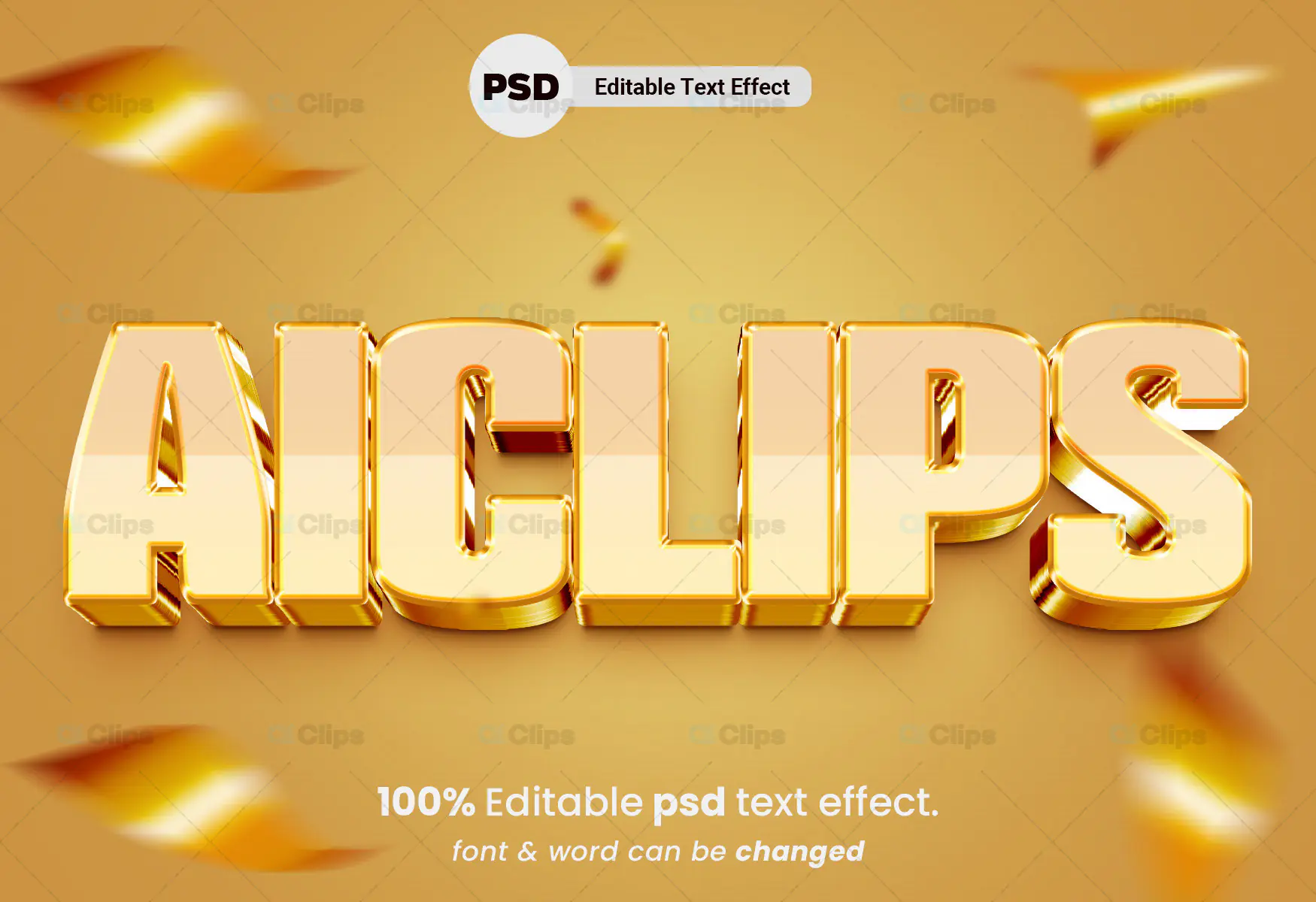 Golden Text Effect PSD
