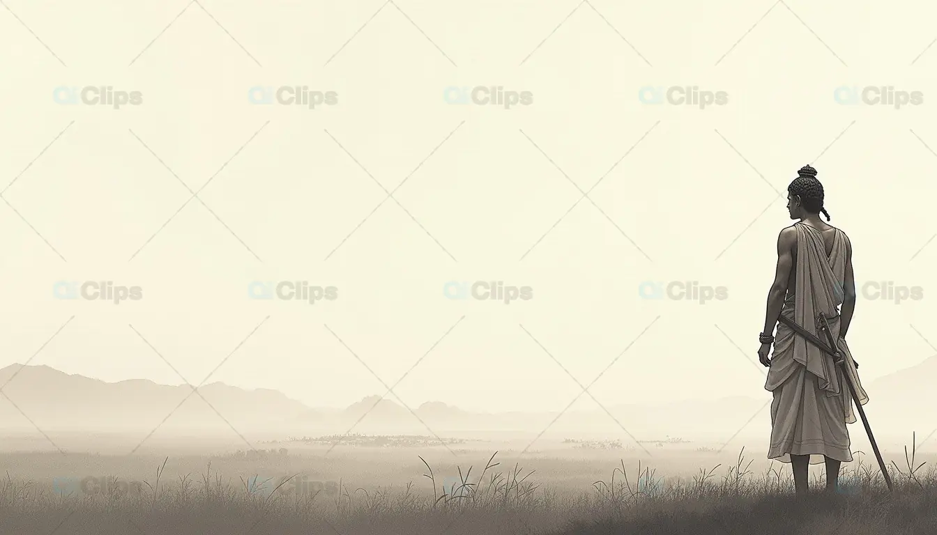 Warrior Overlooking a Vast Horizon