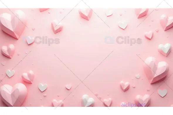 Pastel Pink and White Hearts Love-Themed Background