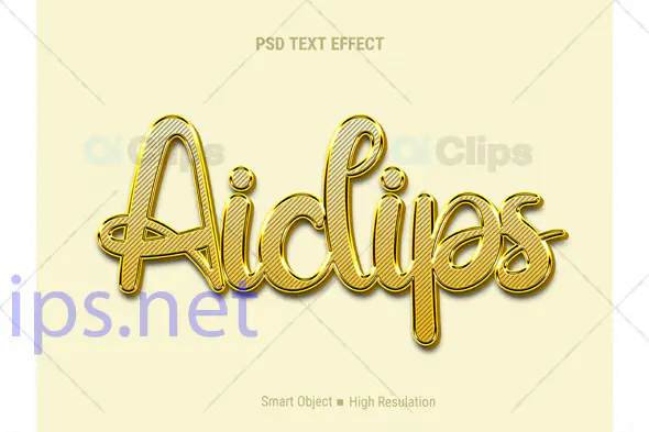 Golden Script Text Effect PSD