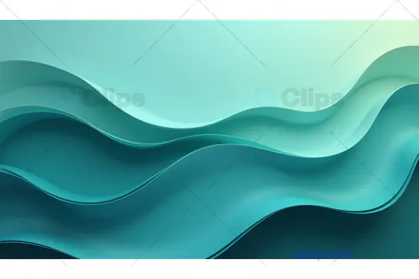 Abstract Fluid Waves Background in Teal