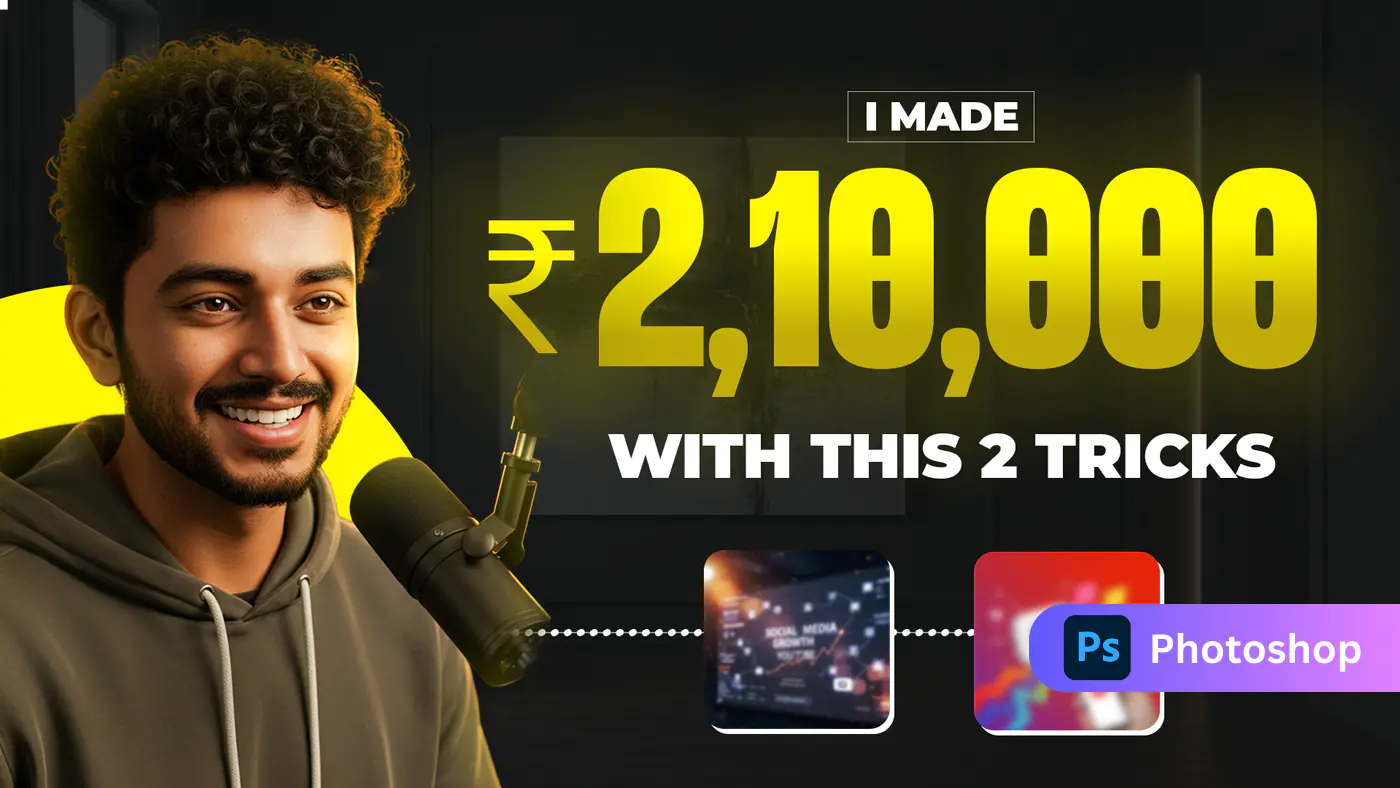 ₹2,10,000 Earnings YouTube Thumbnail Template Featuring Indian Host