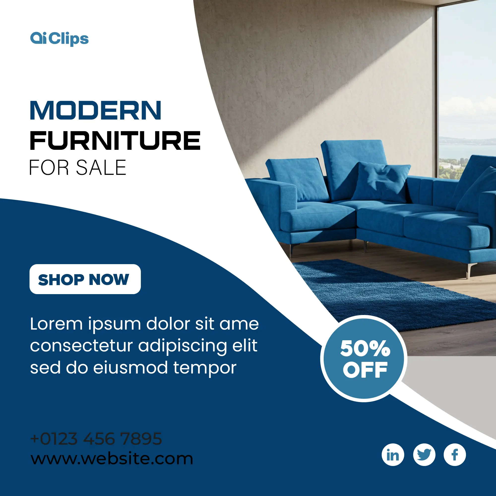 Modern Furniture Sale Photoshop Template for Professionals
