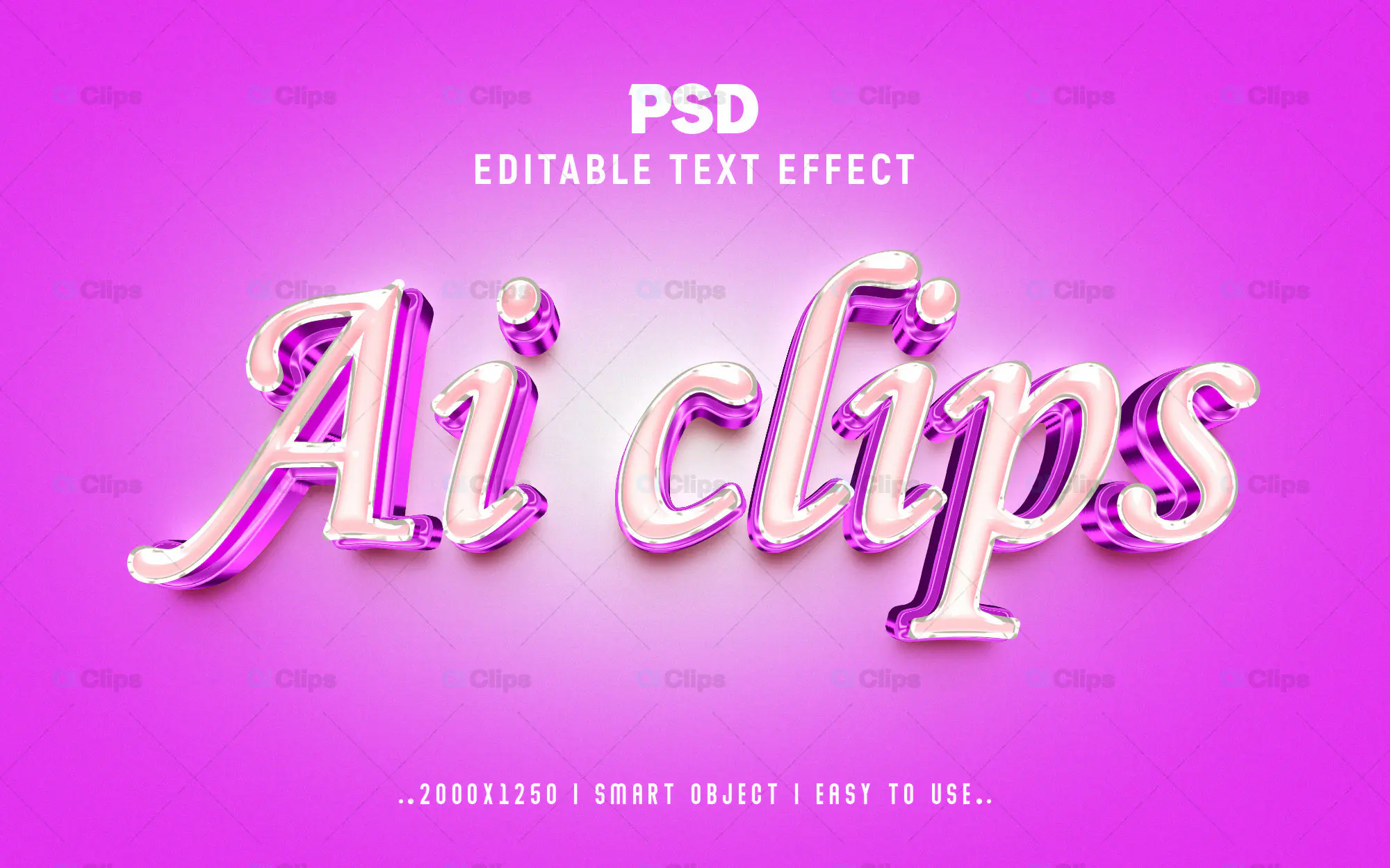 Glossy Pink Script Text Effect PSD