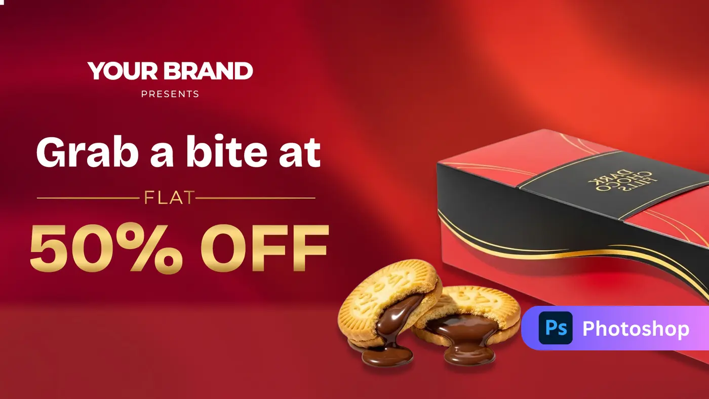 Chocolate Biscuit Promotion Banner Template