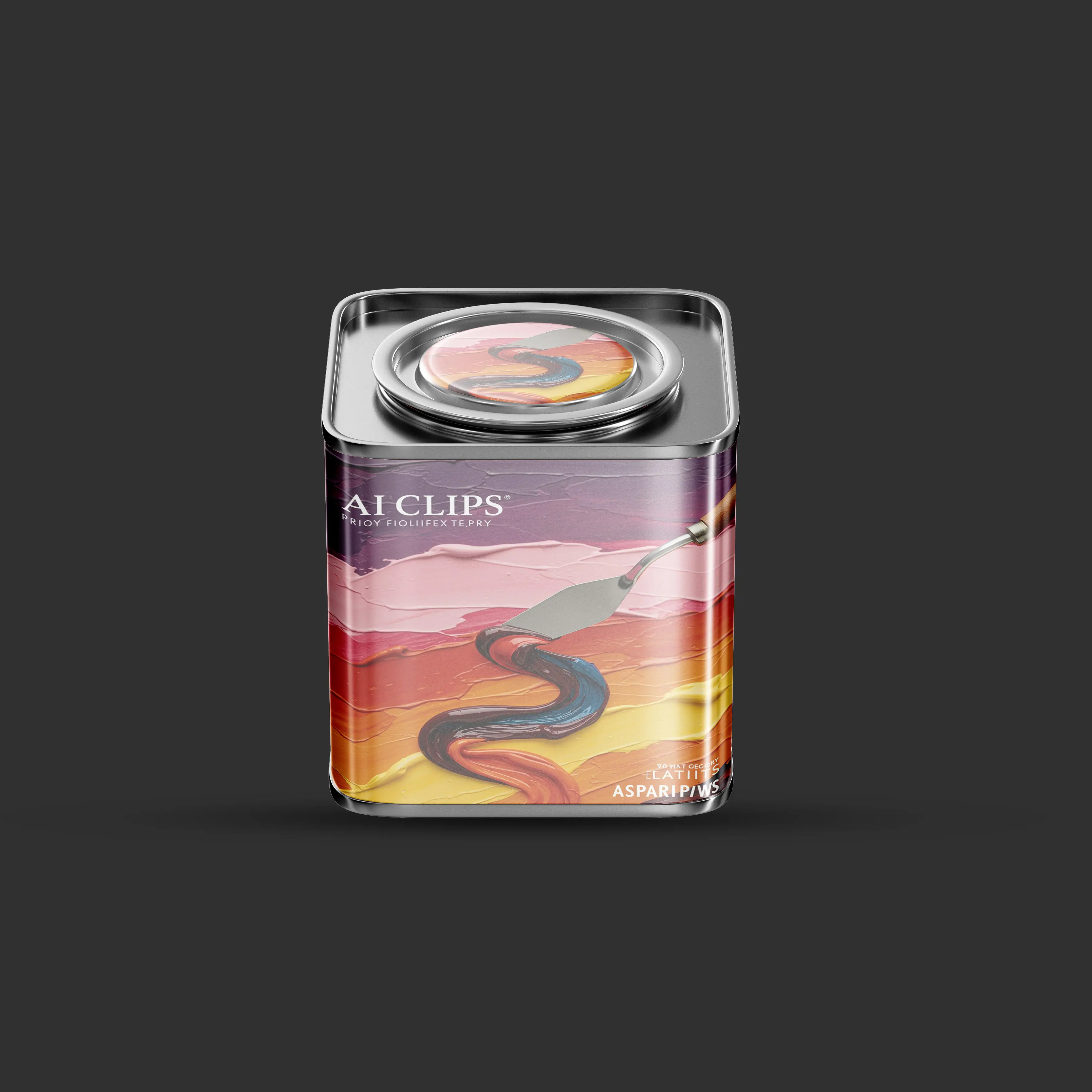 Square Glass Jar Mockup Artistic Paint Packaging