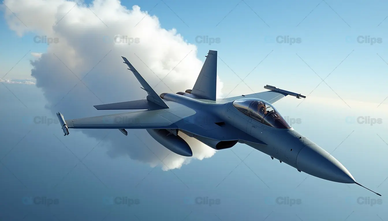 Fighter Jet in Flight – High-Speed Aerial Military Aircraft